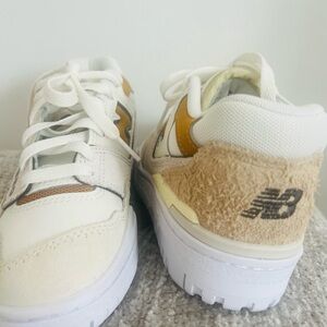 New Balance Kids' Cream and Brown Sneakers